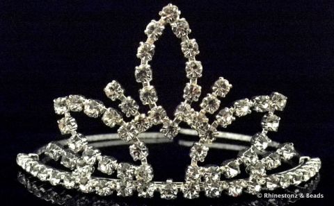 "Kaitlyn" Tiara - Silver/Crystal 55mm high